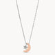 Moon and Star Two-Tone Stainless Steel Necklace
