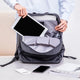 black/white light laptop backpack