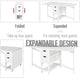 59" L Expandable Foldable Dining Table