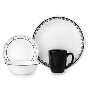 Corelle® Black and White 16-piece Dinnerware Set