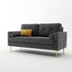 Sofa-In-A-Box Velvet Sofa Dark Grey